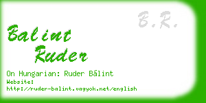 balint ruder business card